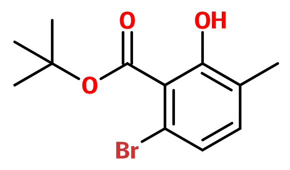 MC009856 tert-Butyl 6-bromo-2-hydroxy-3-methylbenzoate (image for) MC009856 tert-Butyl 6-bromo-2-hydroxy-3-methylbenzoate